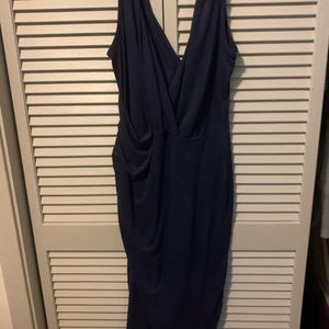 Navy slit MIDI dress